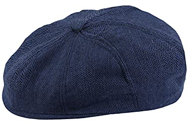 mintgreen Schiebermütze Kinder, Baby Jungen Fischgrät Tweed Schirmmütze Barett Newsboy Cap, Blau, 1-2 Jahre