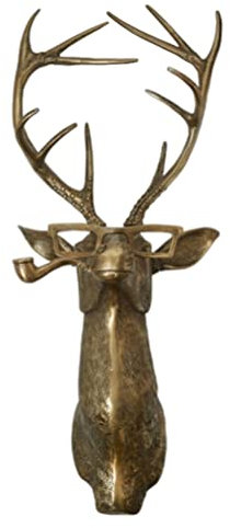 BTSEURY Künstliches Hirschkopfgeweih, Wanddekoration, Hirschkopf, Wandhalterung, geometrischer Hirsch, Tierkopf, Wandbehang