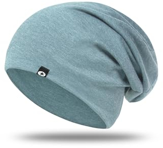 WANSSY Damen Herren Unisex Uni Farbe Beanie mit Sternchen Fashion Einheitshröße Kopfbedeckung (Türkis Meliert), Einheitsgröße