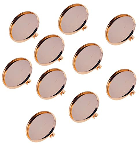 Harilla 10 Brosche Tabletts Cabochon Fassungen – Passend für 20 Mm Harz//Cabochons, Roségold