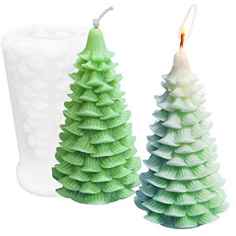 Grand moule 3D en forme de sapin de Noël pour la fabrication de bougies en résine, moulage de silicone, pour l'aromathérapie, savon, cire, plâtre, argile polymère