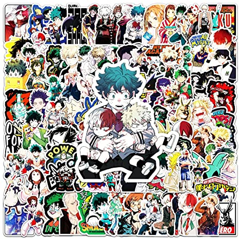 My Hero Academia Aufkleber 106 Pcs Cartoon Anime Stickers für Laptop Water Bottle Computer Skateboard iPhone Bumper Motorrad Fahrrad Gepäck,Vinyl Wasserdicht Aufkleber für Teens Kinder Erwachsene