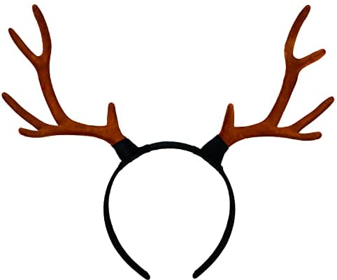 Oblique Unique® Haarreifen Rentier Hirsch Reh Geweih Haarreif in Braun Kopfschmuck Accessoire für Weihnachten Fasching Karneval