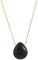 SIMPLÍ BASIC 18k Gold Plated Necklace with Black Onyx Teardrop Stone Pendant | Perfect Jewellery Gift Box Set for Womens
