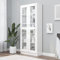Keketa Vitrinenschrank Bücherschrank Aktenschrank Vitrine Schrank Büroschrank Standvitrine mit 5 Fächern Bücherregal Schrank für Wohnzimmer Büro Hochglanz-Weiß 82,5x30,5x185,5 cm