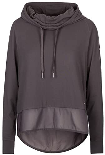 Trespass Womens Long Sleeve Hooded Top Female Active Gym Immy Dark Grey