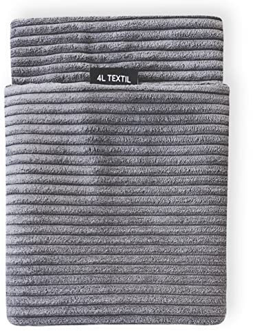 4L Textil ZOE Hundekissen waschbar mit Bezug und Reißverschluss Hundekissen Grosse Hunde Hundematte Liegekissen für Hunde waschbares Hundebett Grosse Hunde (Ersatzbezug(80x60 cm), Graphit(Stripes))