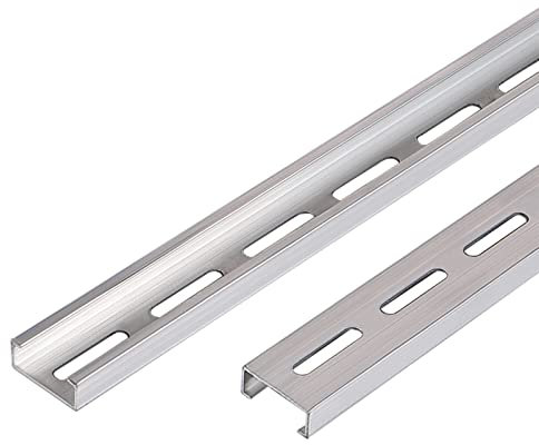 TEN-HIGH DIN Schiene 1000 * 30 * 17mm, 2 Stücke hutschiene Schlitz Aluminium für Verteilerschrank Schaltschrank Einbau,Wandstärke:1.5mm