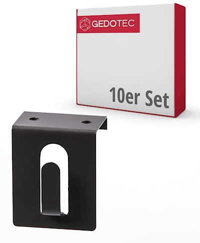 Gedotec Fensterhaken braun | Einhängehaken Aus Stahl | Dekohaken Zum Einhängen in Türen & Fenster bis 17 mm | Ohne Kleben & Bohren | Türhaken für Dekoration & Gardinen-Stange | 10 Stück - Fensterclip