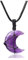 CrystalTears Amethyst Crystal Moon Necklace for Women Natural Healing Crystal Gemstone Pendant Necklace Adjustable Quartz Crystal Stone Necklace Jewellery Gift for Women Christmas Birthday