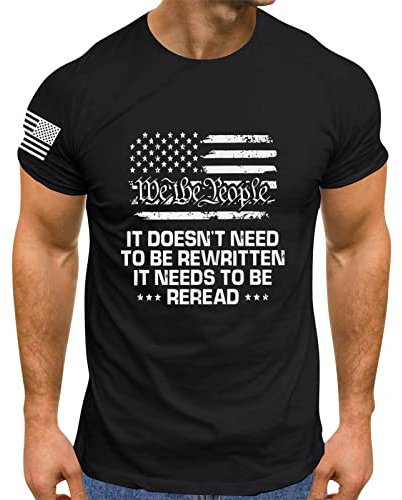 Herren Independence Day Flag Print Frühling/Sommer Freizeit Sport Bequemes, atmungsaktives, schweißabsorbierendes Kurzarm-T-Shirt mit Rundhalsausschnitt Uhren Frau