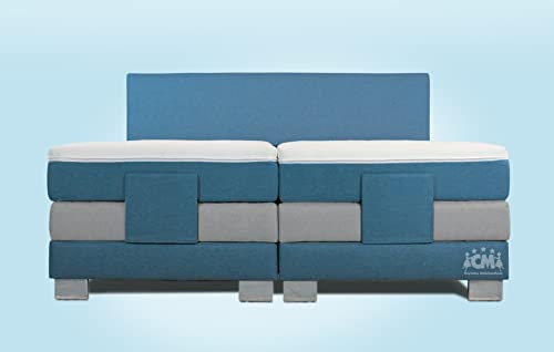 Charlottes Möbelkaufhaus Boxspringbett ROM II elektrisch verstellbar mit Motor. Echte Doppelunterfederung mit Matratzen und Topper und Härtegrad nach Wahl (Petrol/Türkis, 180x200)