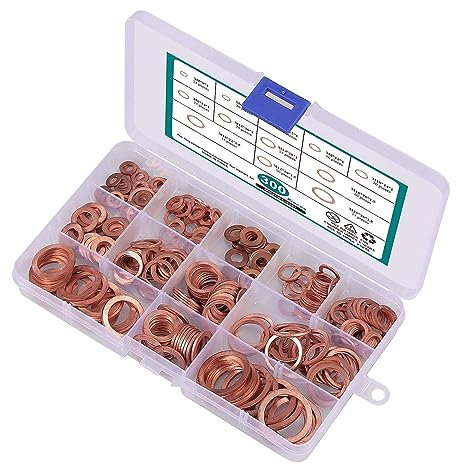 BKEKM Rondelles Plates M5-m20 Joint Plat Dur rondelle en cuivre pour Joint torique Plat étanchéité rondelle Plate 300 pièces boîte vis rondelle Plate Kit