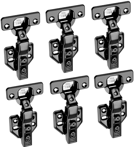 Cokritsm Pack de 6 Bisagras de Cazoleta 35mm, Bisagra Amortiguada, Bisagras Puertas Cocina, 110 Grado Totalmente Solapado Bisagras Automática para Puertas de Muebles Cocina Armarios