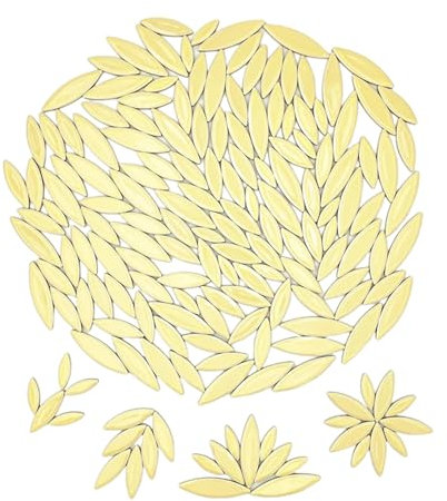 Blatt Blütenblatt Keramik Mosaik Fliesen zum Basteln, 500g unregelmäßige Mosaikteile, Blütenblatt Mosaik Fliesen DIY Mosaik Herstellung Steine für Handwerk Hobby Kunst Wanddekoration (Hellgelb)