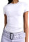 Cuptacc Top Damen Skims Dupes Tshirt Sommer Tops für Mädchen Casual Y2K Kurzarm Eng Basic Shirts Einfarbig Weiss Groß L 42-44