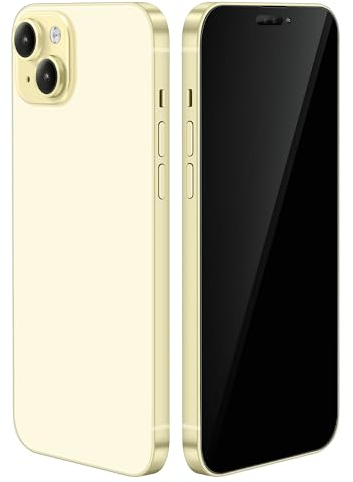 Dummy Fake Prop Phone Kompatibel mit iPhone 15 / 15 Plus, nicht funktionierende Display-Telefone, Kinder, so tun, als würden Sie spielen, das echt aussieht (für 15 gelbe Blackscreen)