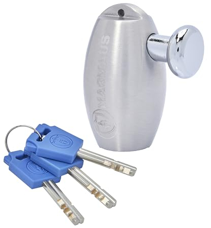 Magmaus® MBL02 Waterproof Disc Brake Lock - 10mm Pin, Stainless Steel Ergonomic Design | High Security Motorcycles Locks, Motorbike Theft Protection with Reminder Cable for Motorcycle, Bike, E-Bike