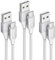 etguuds Blanco Cable USB C [3Pack 1/1/2M], iPhone 16 Cable USB Tipo C Carga Rápida 3A Nylon Trenzado Cable USB A a C Compatible con iPhone 15 Pro Galaxy S23 S21 S20 S10 Huawei P40 P30