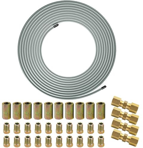 Kit tubo freno 3/16 10 m con raccordi per set di tubi freno automobilistici (kit 2)