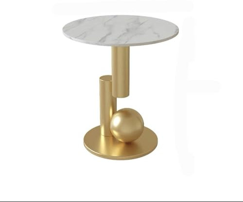 Lizhuzhuzs28 Moderne Sofatische Tisch mit Metallsofa, runder Tisch, Hotelsofa, gemütlicher Sessel, kreativer Tisch, Ecksofa Wohnzimmer Beistelltisch(Gold)