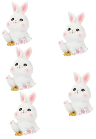 IMIKEYA 5St große ohrige Kaninchenverzierung Hasenfigur Kaninchenfiguren Spielzeug Auto Spielzeug Minifiguren Tiere hasenfiguren Animal Figures Kaninchenskulptur aus Harz Hasen-