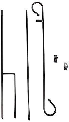 MERRYHAPY Garten Fahnenmast Garten weihnachtsfahnenmast Halterung Aufhänger Stehen Fahnenmasten für draußen Gartenfahnenmast Metallfahnenmast Bannerständer Hoffahnenhalter Legierung Black