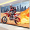 Papier Peint Mural Chambre Ville De Moto De Sports Extrêmes Poster Geant Mural 3D Tableaux Muraux Tapisserie Photo, Salon Chambre d'enfants Mur de Fond Papier Peint Panoramique 250x175 cm