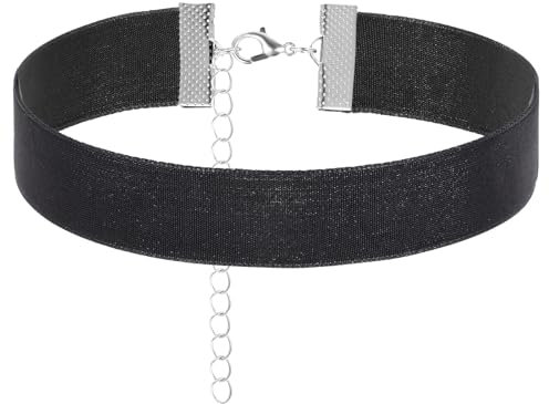 Nogeqi Choker Schwarz, Samtband Kropfband Damen, Verstellbare Collar Women, Velvet Choker Kette Damen, Breit Halsband Chocker Necklace für Dancing Halloween Geburtstag Party Cosplay