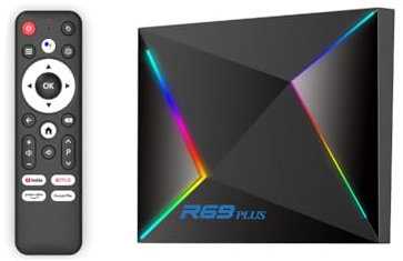 Android TV Box 14.0, 2025 Smart TV Box Android 14 with 4GB RAM 32GB ROM Octa-core 64-bit CPU 1000M Ethernet WIFI6 4K 8K HD Android TV Boxes Dual-WiFi 2.4G/5.8G Bluetooth 5.0 USB 3.0 3D H.265 R69 Plus