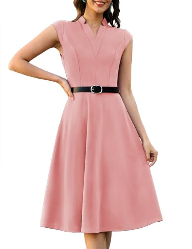 WedTrend Cocktail Dress Elegant Rockabilly Dresses 50s Vintage A Line Swing Dress with Pockets WTP30017BlushS