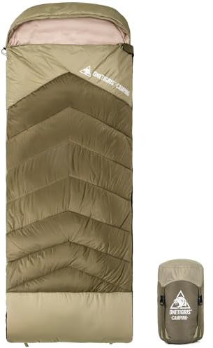 OneTigris Envelope 3 Season Sleeping Bag Extra-Wide Warm for Camping Backpacking Travel Outdoor Activities