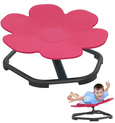 UISEBRT Carrousel - Chaise pivotante pour enfant - Autisme - Carrousel sensoriel - Jouet d'entraînement - Coordination physique et équilibre - Tabouret rotatif (rouge prune)