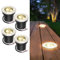 ISOISL 4 Stück Bodeneinbaustrahler aussen mit LED 3W Warmweiß IP65 Bodenstrahler außen Schwarz matt rund,Bodenleuchten befahrbar 230V,Bodeneinbauleuchten für Boden Garten Pool Pflanzen