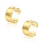 ALEXCRAFT Breit Ear Cuff Gold Wasserfest Non-Piercing Ohrringe Fake Helix Knorpel Ohrmanschette Ohne Ohrloch Wickelohrring Fakepircings Ohr Cuffs Ohrklemme für Frauen Freundin Mama