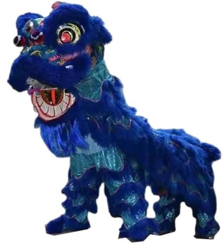 SAGELSHN Danse du Dragon Danse du Dragon Chinois Danse du Lion Sports De Plein Air Danse du Lion Accessoires De Danse du Dragon Chinois pour Deux Spectacles pour Adultes Danse du Lion(Blue)