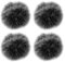 YINETTECH 4 Stück Mikrofon-Windschutz Pelziger Mikrofon-Schutz Mikrofon-Popfilter Kompatibel mit Rode Wireless Go I (1. Generation) Silber