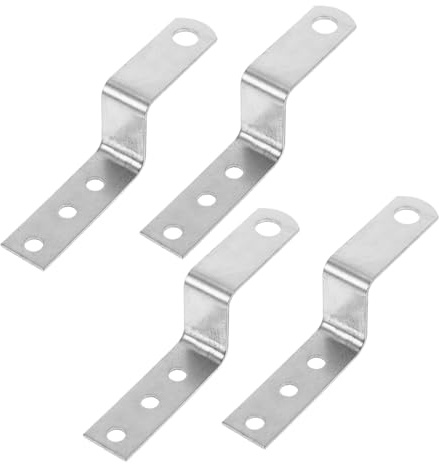 UKCOCO 4 pezzi Staffe Z in Argentato per Mobili e Mensole Supporto Robusto per Serratura Fissaggio per Armadi Casa