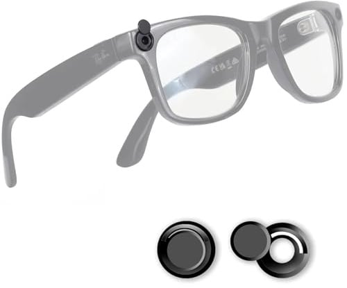 2 Pack Eyeglass Light Case ForRayBan Meta Wayfarer Skyler Oakley Headliner (Gen 2) Meta HSTN Camera Cover Accessories Rotating Light Blocking Stickers for Smart Glasses