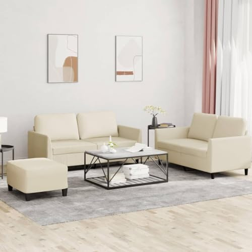 ROMHZKS Lederoptik Sofagarnitur mit Hocker Kunstleder Couchgarnitur Wohnzimmer Set Sitzgruppe Relaxmöbel