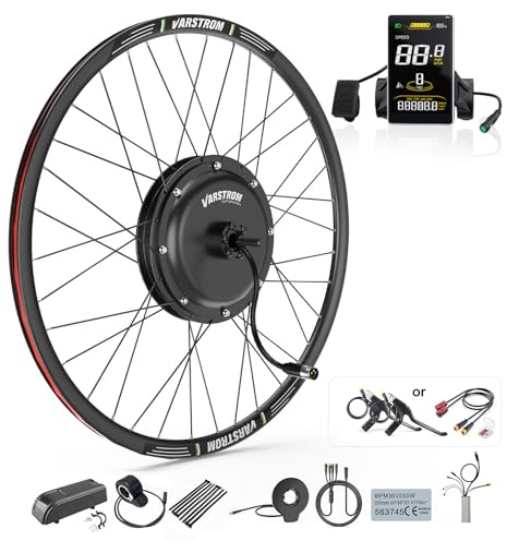 Varstrom 48V15OOW JYLT Sportversion E-Bike Umrüstsatz, 28 29 Zoll 700C Heckmotor Hinterradnabenmotor E-Bike Umrüstsatz mit Controller & SWM58 Display, Für Kassette Scheibenbremse MTB CTB (Ohne Akku)