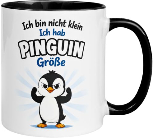 Pinguin Geschenk Tasse | Ich bin nicht klein - ich hab PINGUIN Größe