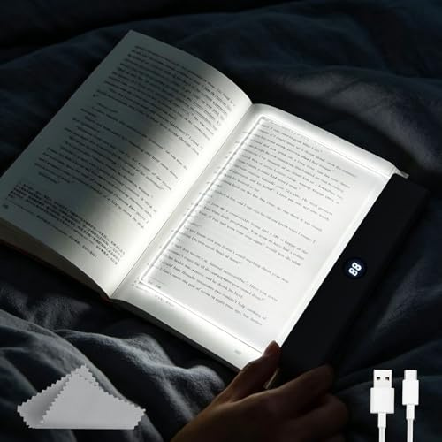 CHENBOOW Smart LED Book Light,Tragbare Flaches Buchlicht,LED Buchlampe,Panel Book Light,Augenschutz Leselicht,Buch Buchseite Licht,Zum Lesen Im Bett Bei Nacht,für Nachtlesen ins Bett