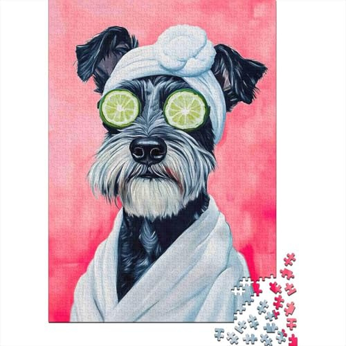 Dog Spa Treatment 1000 Piece Extra-thick Cardboard Classic Jigsaw Puzzle Adult Jigsaws Brain Training Wall Decoration Gift Idea 38x26cm/1000pcs