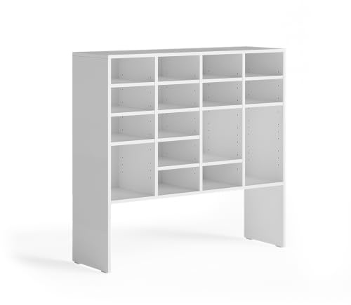 Vicco Schuhschrank Hermia, Weiß, 104.2 x 99 cm | mit 16 offenen Fächern