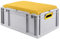 aidB Eurobox NextGen Seat Box, gelb, (600x400x265 mm), Griffe offen, Sitzbox mit Stauraum und abnehmbarem Kissen, 1St.