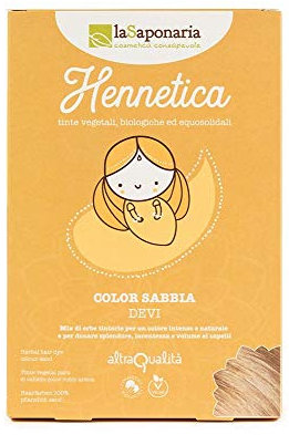 La Saponaria | Tinte vegetal de henna rubio arena. Coloración ecológica,duradera y sin químicos, Tinte natural a base de plantas,100 g (rubio, 100g)