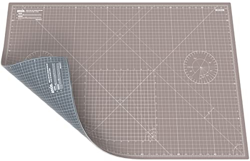 ANSIO Craft Cutting Mat Self Healing A1 Double Sided 5 Layers - Quilting, Sewing, Scrapbooking, Fabric & Papercraft - Imperial/Metric 34 inch x 22.5 inch / 89cm x 59cm - Brown/Grey