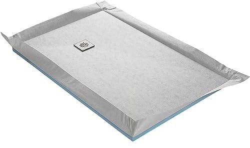 Receveur de douche à carreler ultra plat + natte étanche + siphon ultra plat - 100 x 100 cm x 22 mm
