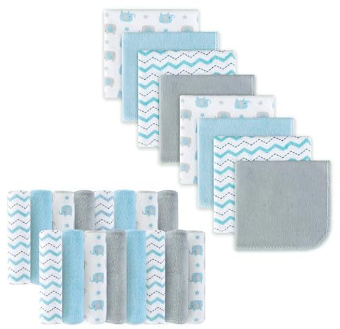 Baby Waschlappen Extra Weich und Ultra Saugfähig Badetuch Tolles Geschenk für Neugeborene und Säuglinge 24 Pack Elefant
